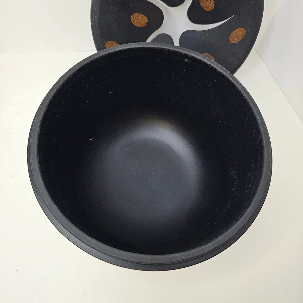 Cheetos Popcorn Snack Bowl Black with Orange Fingerprints Halloween